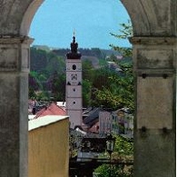 Blick auf die Marktkirche im Zentrum von Dorfen